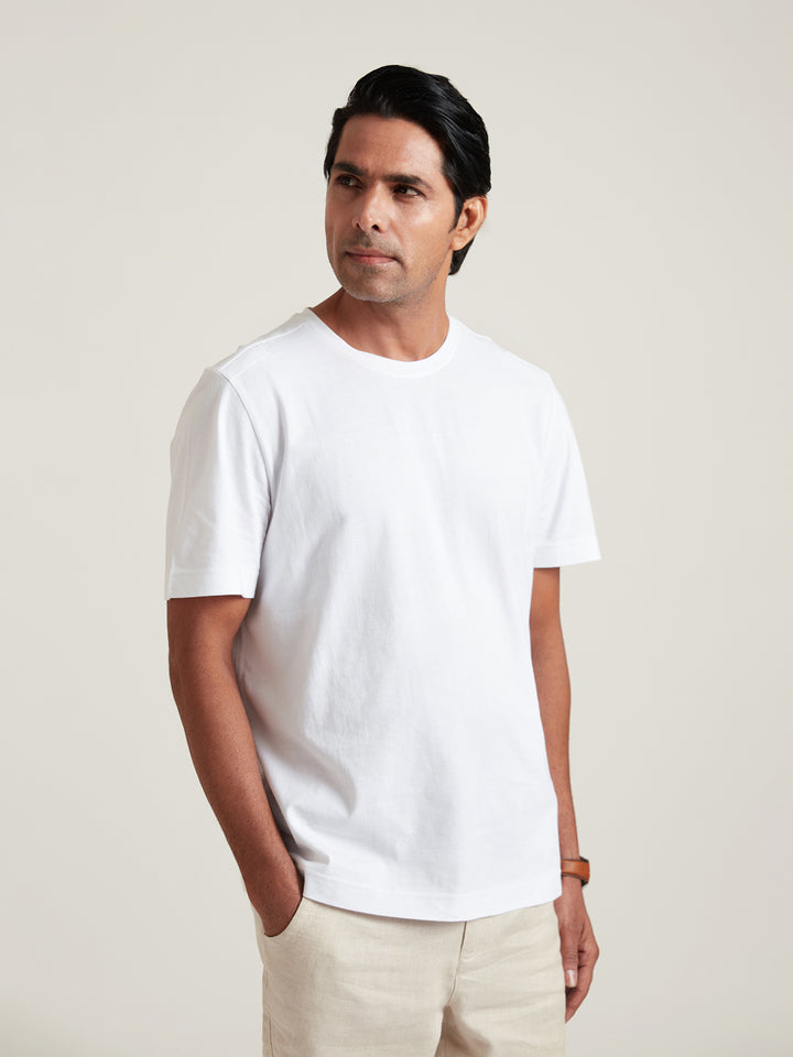 AVALON - Round Collar Organic Cotton T Shirt