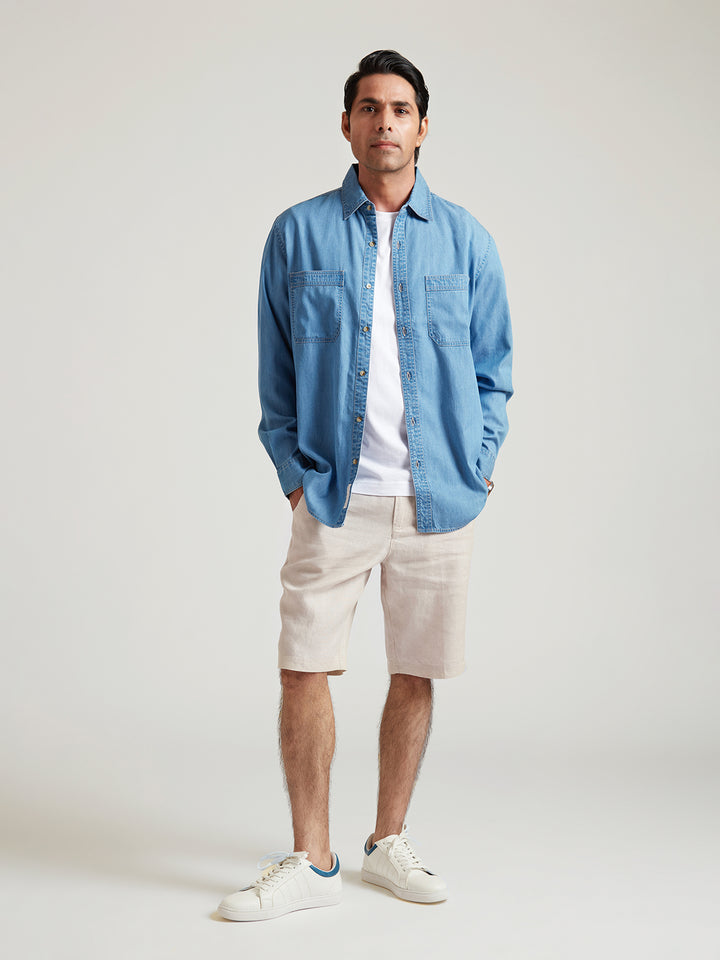 ADMUND - Eco-Friendly Semi-Formal Denim Shirt for a Sustainable