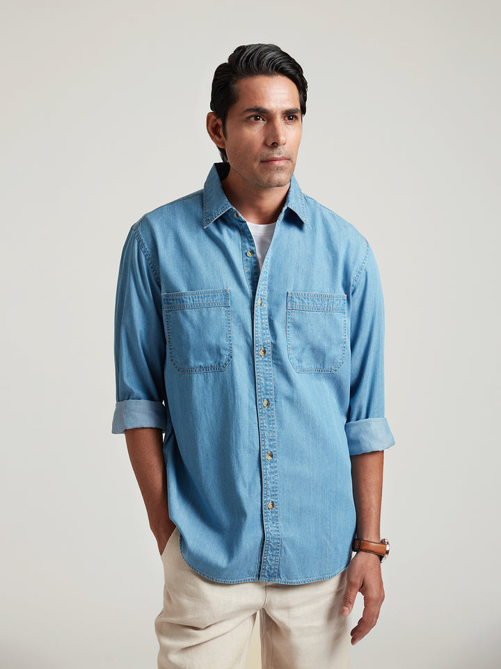 ADMUND - Eco-Friendly Semi-Formal Denim Shirt for a Sustainable