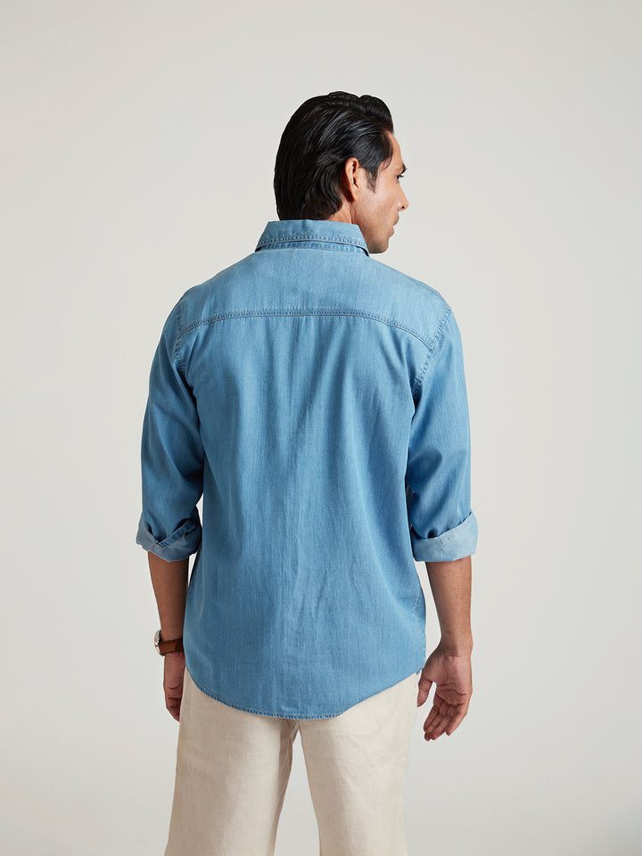 ADMUND - Eco-Friendly Semi-Formal Denim Shirt for a Sustainable