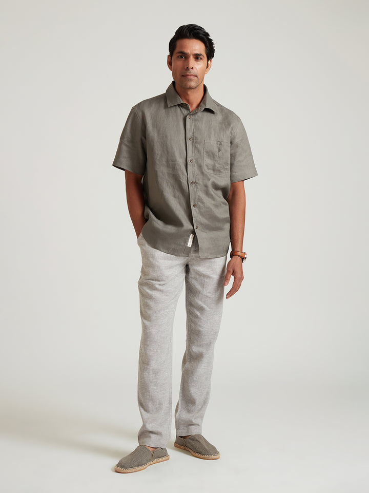 ARTHUR - Classic Half Sleeves Linen Shirt