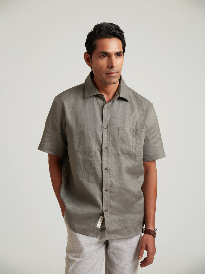 ARTHUR - Classic Half Sleeves Linen Shirt