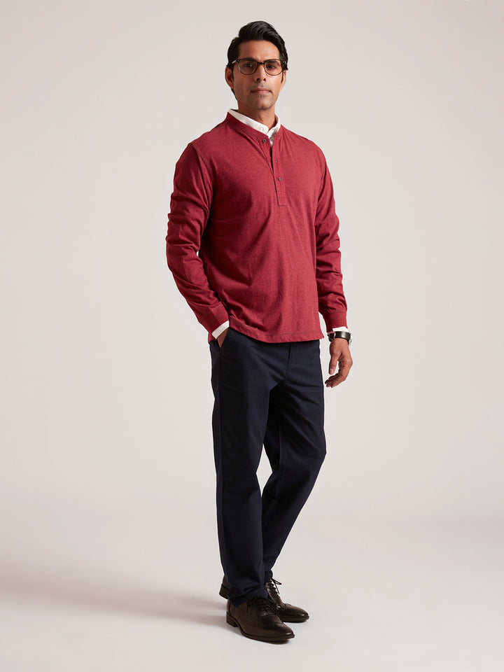 CADE - Premium Full Sleeves Henley T-Shirt