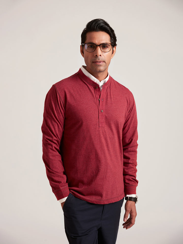 CADE - Premium Full Sleeves Henley T-Shirt