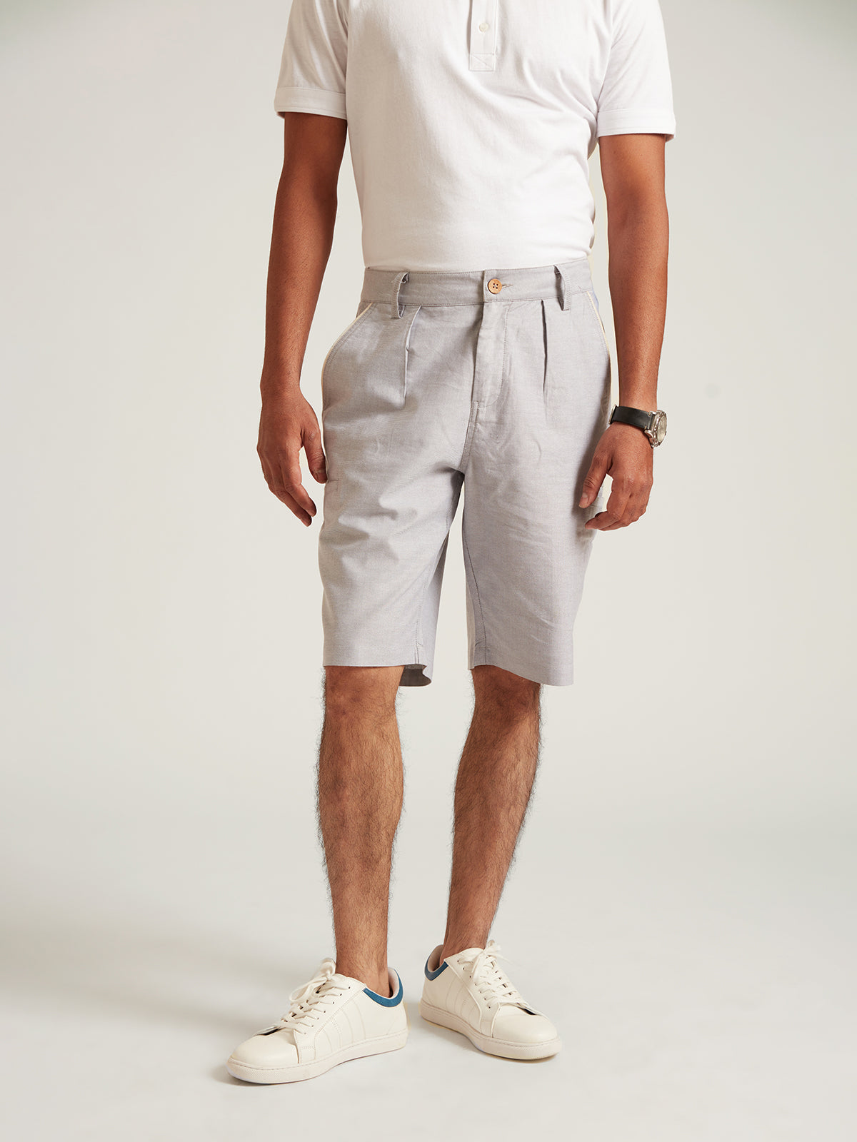 BJORN - Men's Stylish Light Grey Shorts In Organic Cotton