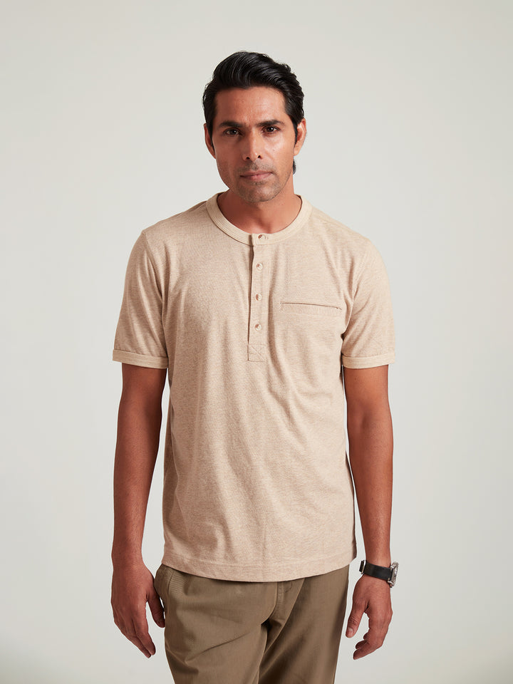 NELLIE - Classic Button Down Round Collar T Shirt