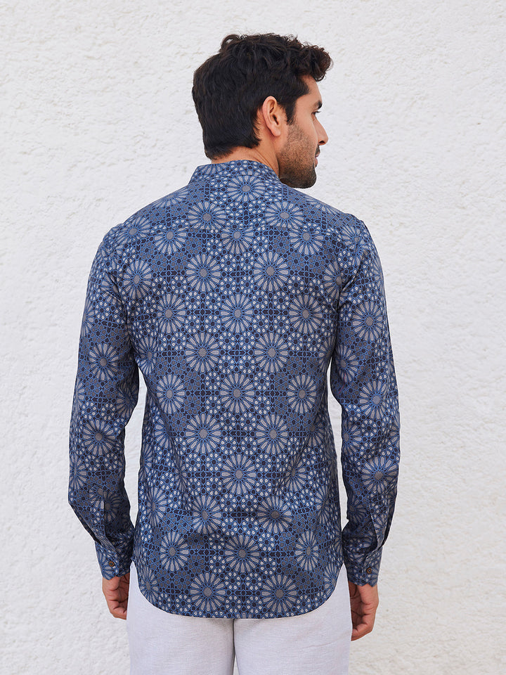 MURAT - Printed Round Neck Organic Cotton Shirt