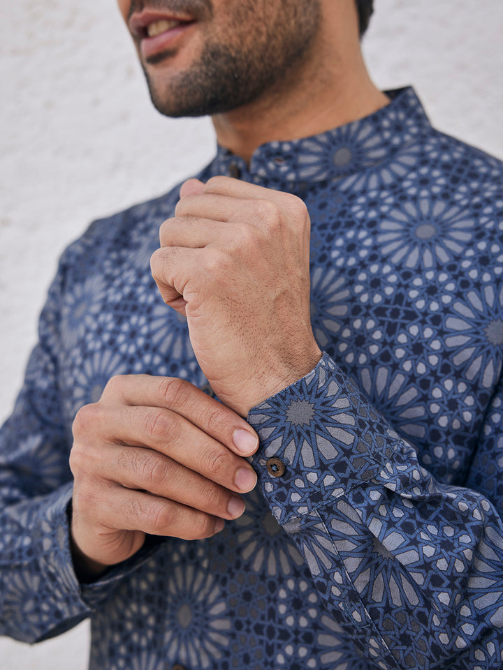 MURAT - Printed Round Neck Organic Cotton Shirt