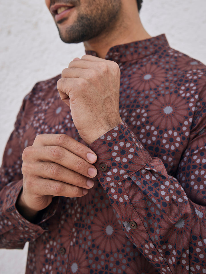 MURAT - Printed Round Neck Organic Cotton Shirt