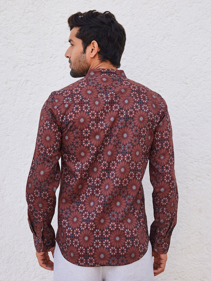 MURAT - Printed Round Neck Organic Cotton Shirt