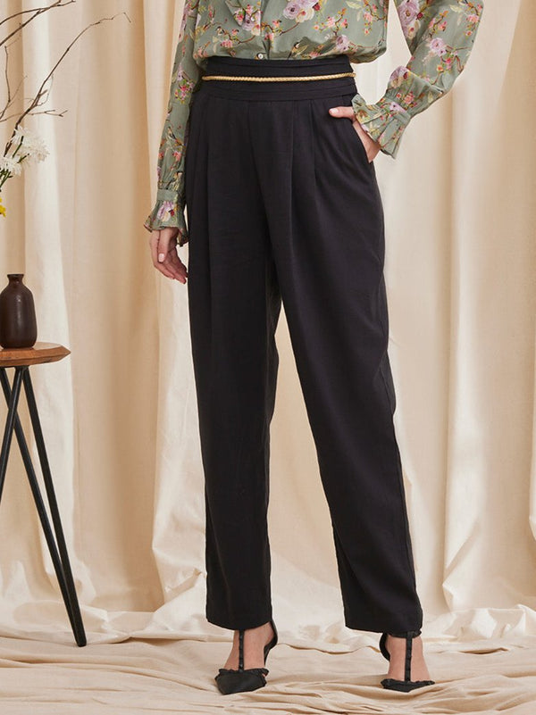 NOIR - Organic Cotton Tencel Tapered Trousers