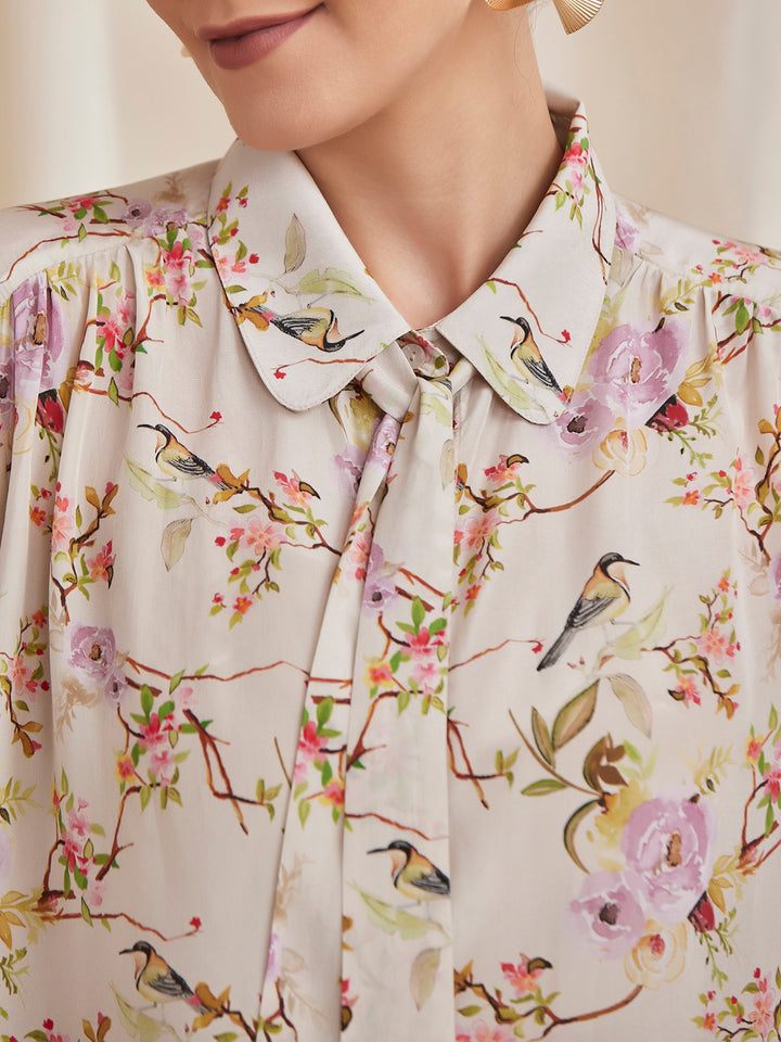 ALYSSA - Floral Printed Viscose Crepe Shirt