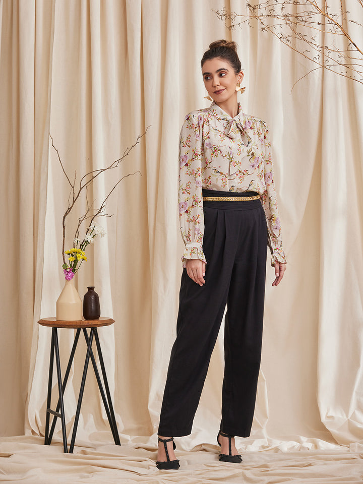 ALYSSA - Floral Printed Viscose Crepe Shirt