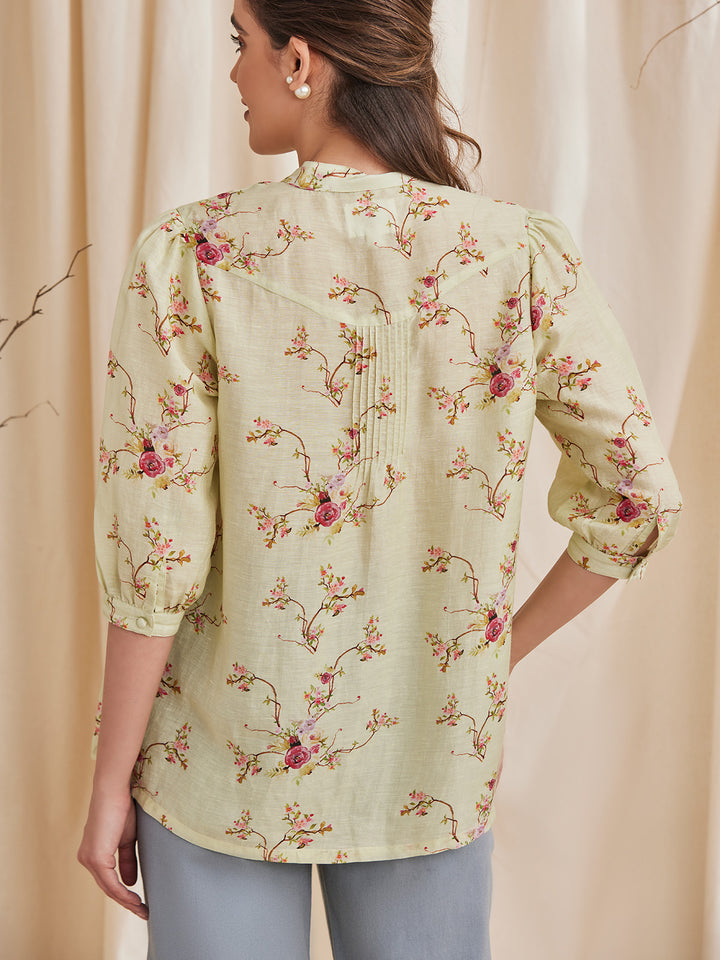 ERICA - Stylish Printed Linen floral top