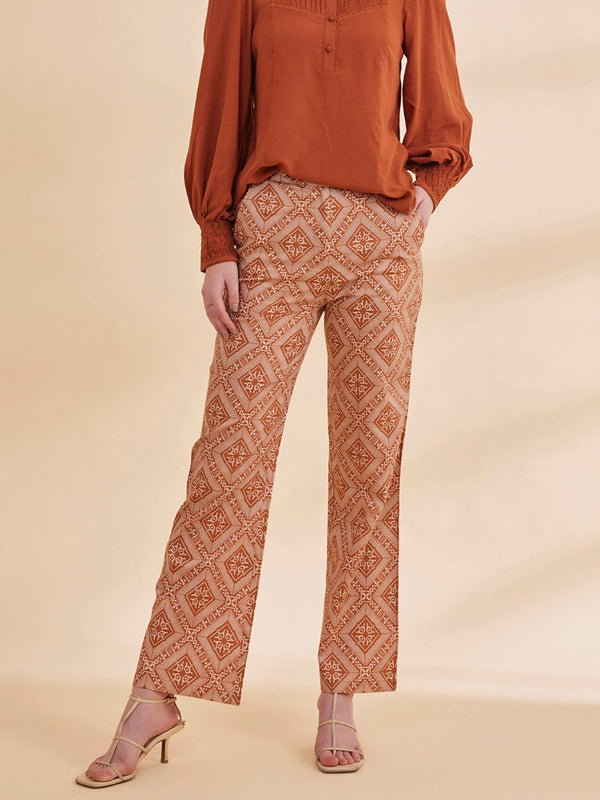 NURIT - Printed Organic Cotton Trousers