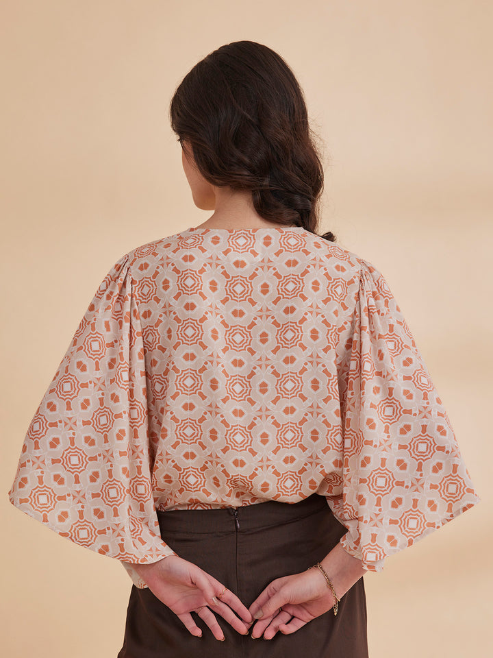 NADIA - Organic Bamboo Printed Kaftan Top