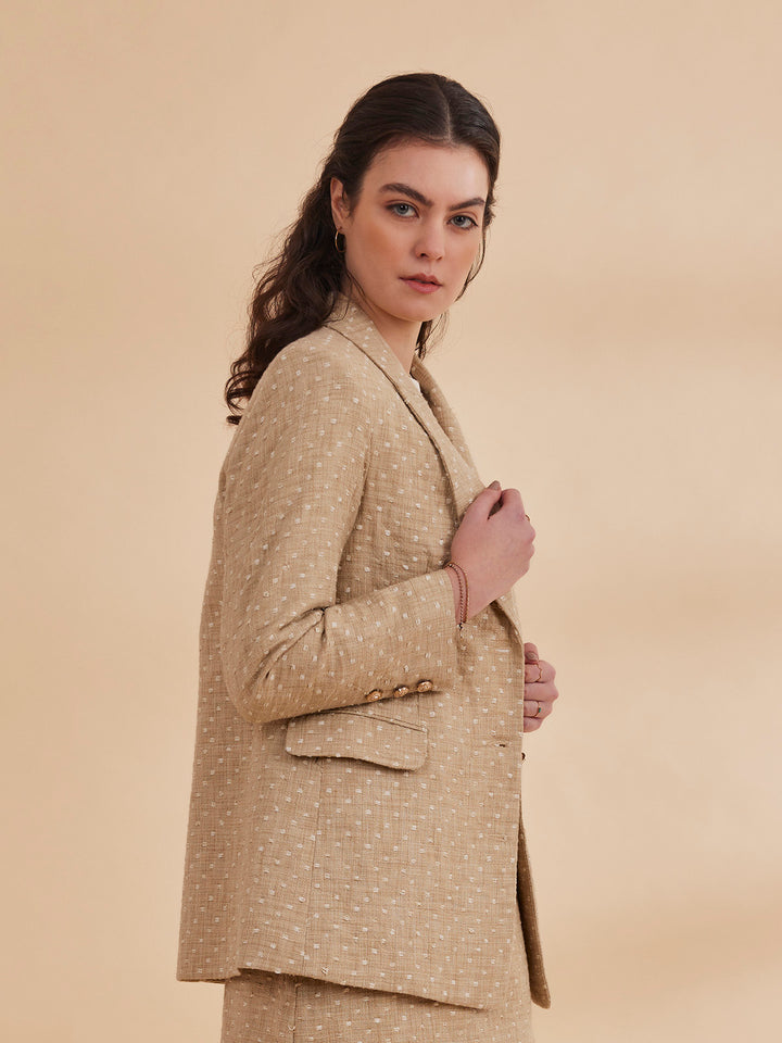 MARYAM BLAZER - Semi Formal Textured Linen Blazer