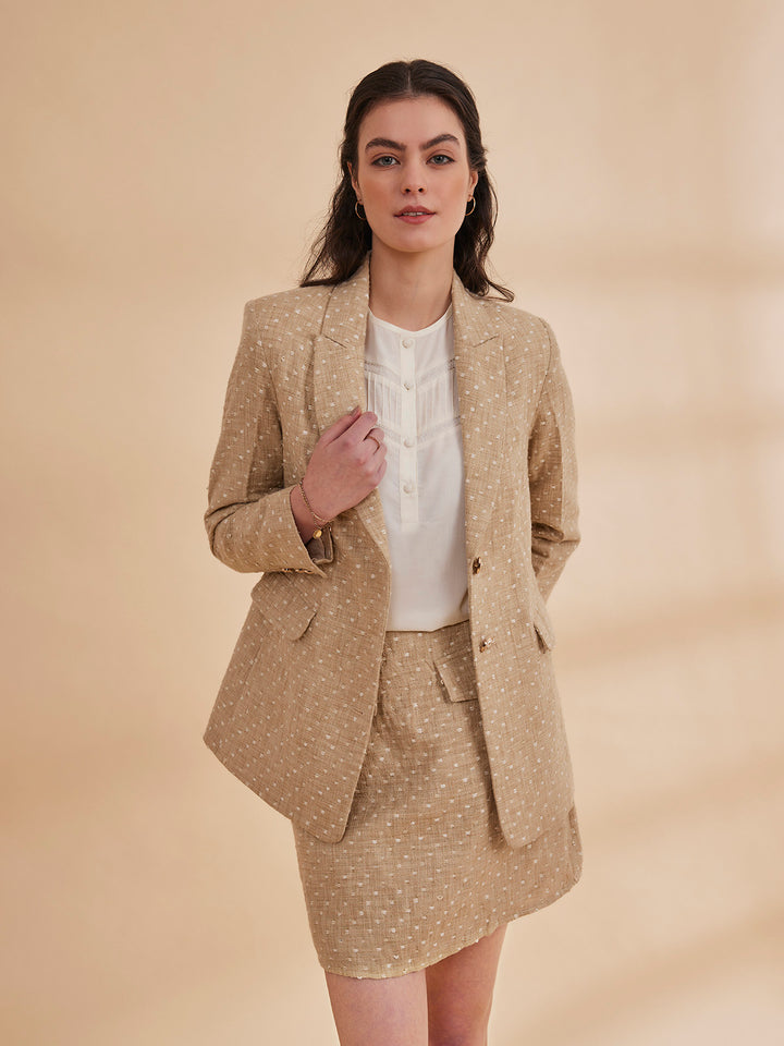 MARYAM BLAZER - Semi Formal Textured Linen Blazer