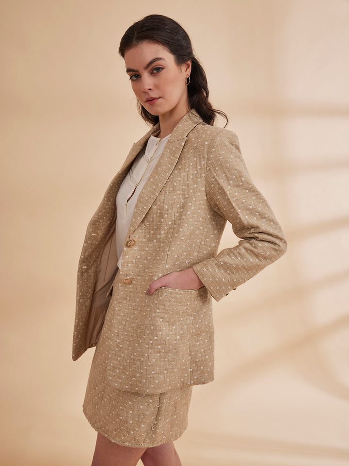 MARYAM BLAZER - Semi Formal Textured Linen Blazer