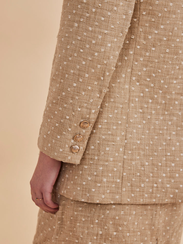 MARYAM BLAZER - Semi Formal Textured Linen Blazer