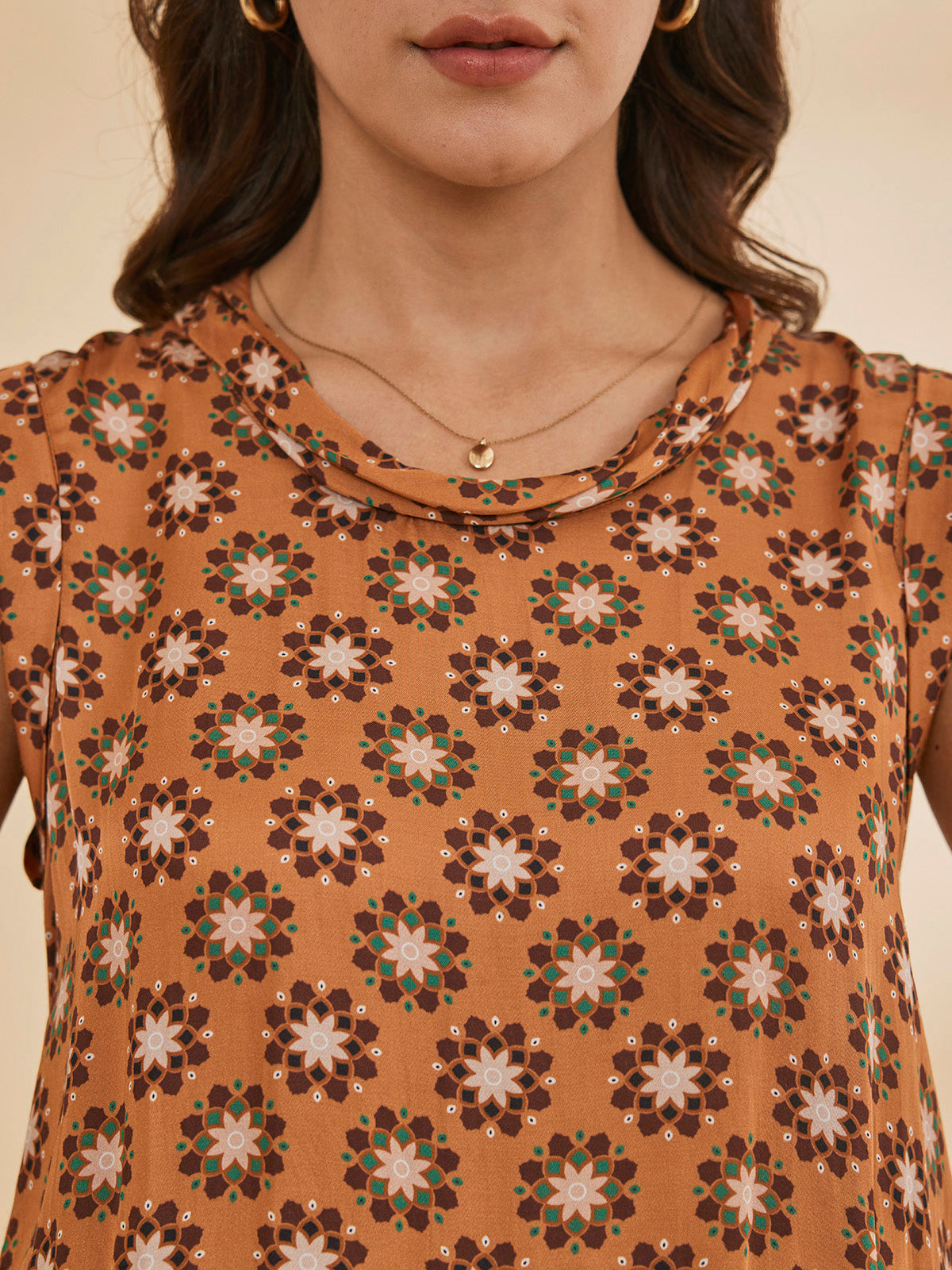 AIZZAH - Printed Modal Satin Tank Top with Belt image 2