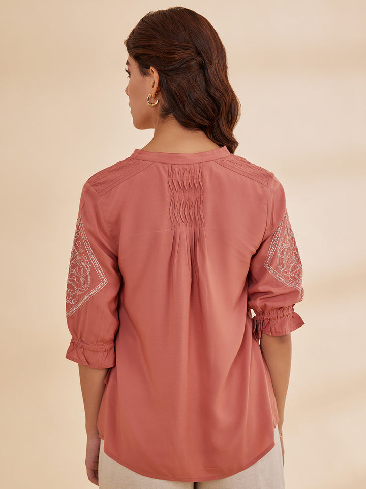 SAHAR - Organic Bamboo Motif Embroidered Top