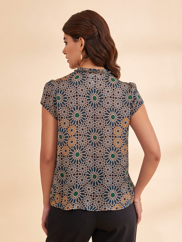 NORAH - Printed Bemberg Satin Chiffon Top