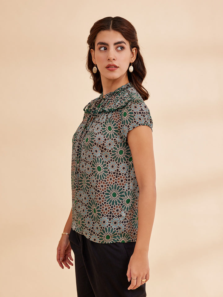 NORAH - Printed Bemberg Satin Chiffon Top