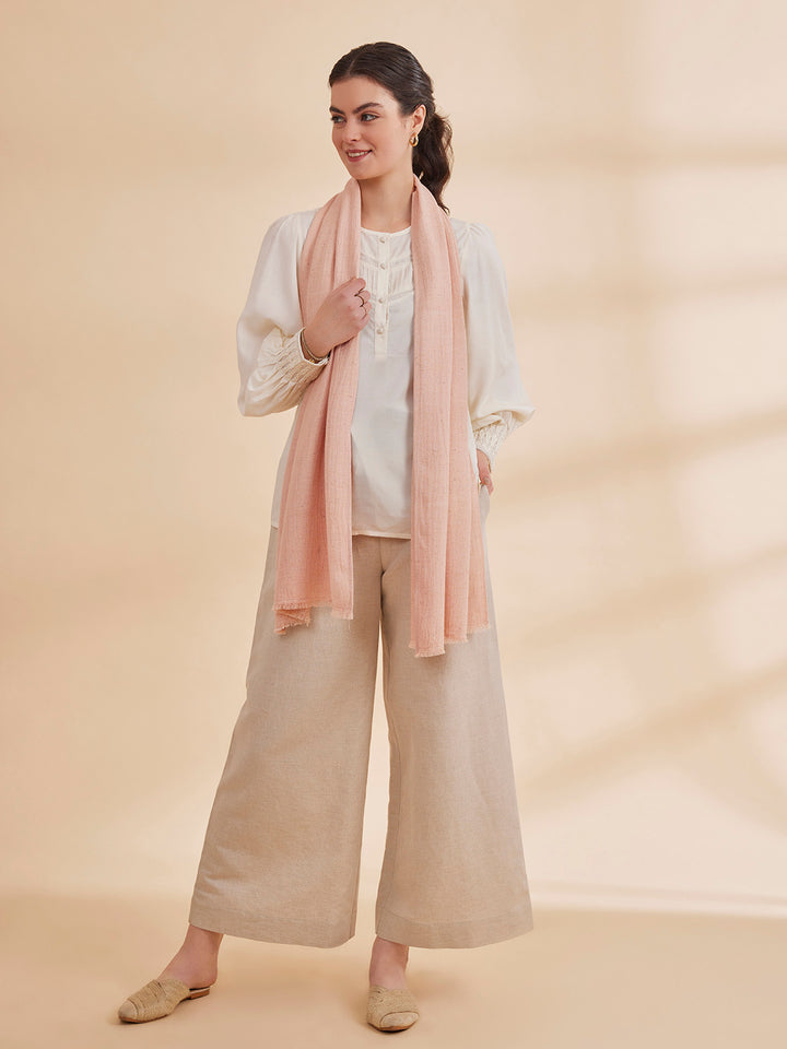 MELONI - Signature Himalayan Grass scarf Blush Pink