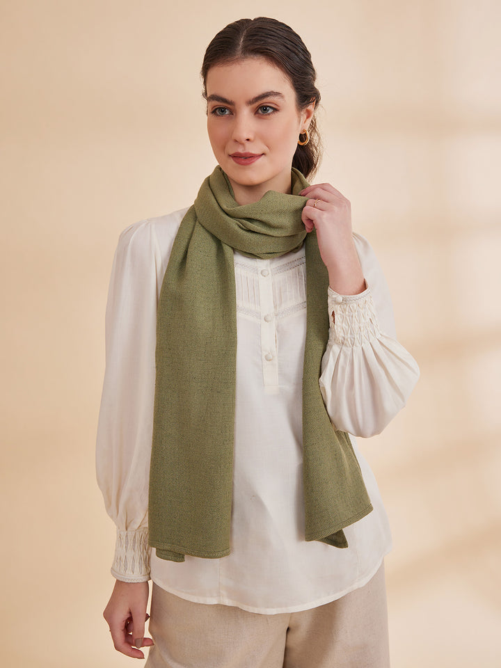 MELONI - Signature Himalayan Grass scarf Bottle Green