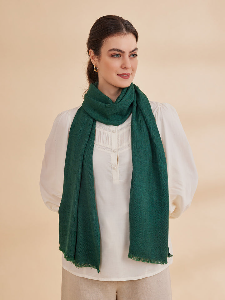 MELONI - Signature Himalayan Grass scarf Bottle Green