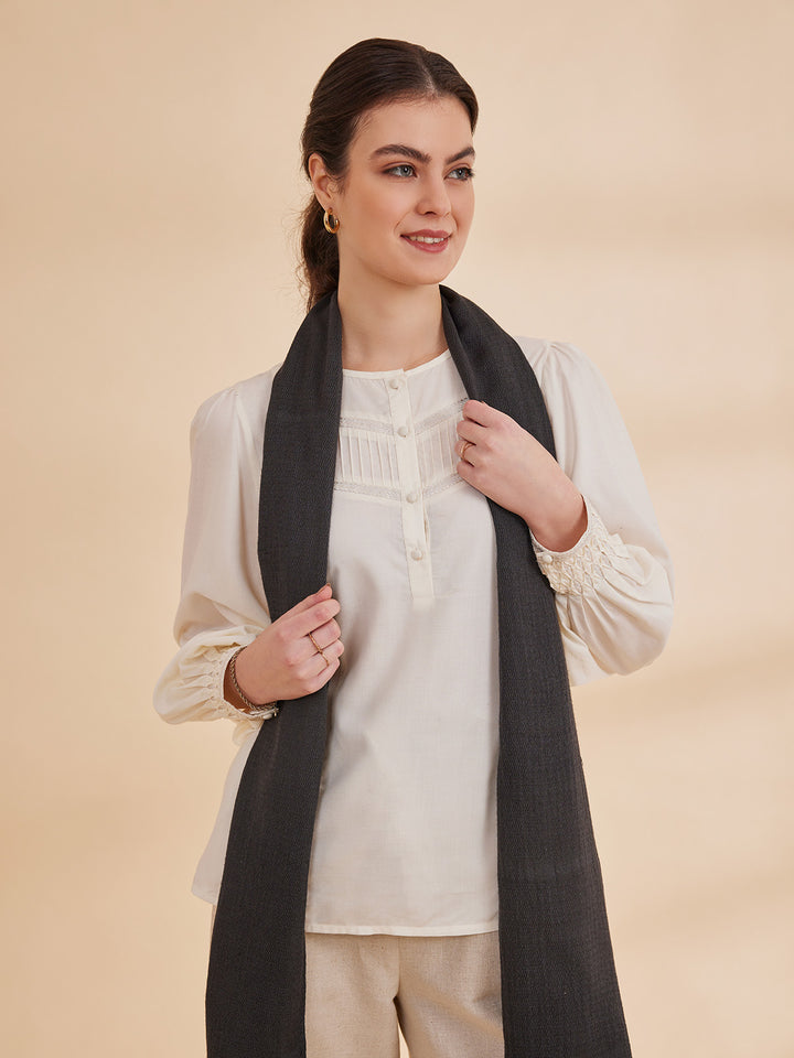 MELONI - Signature Himalayan Grass scarf Charcoal