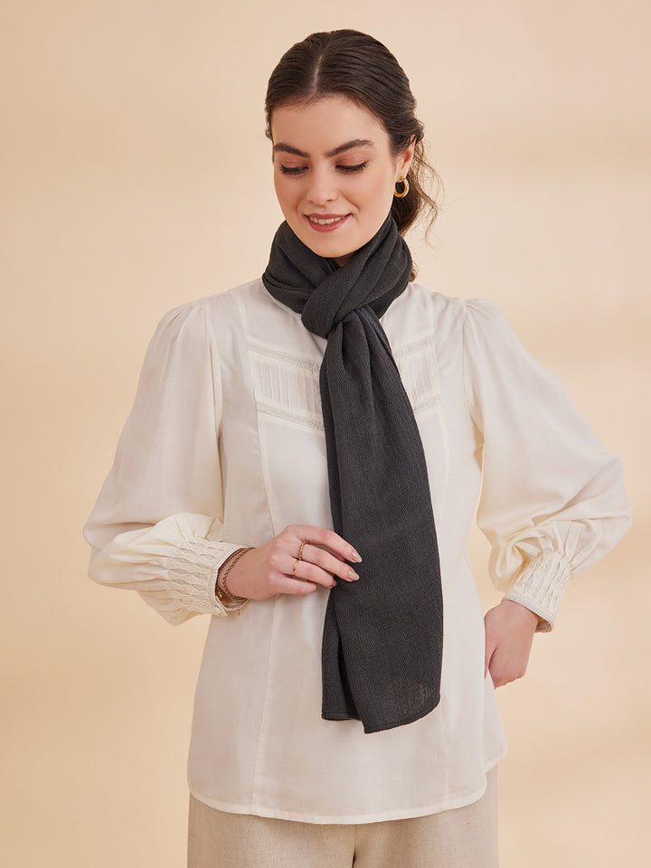 MELONI - Signature Himalayan Grass scarf Charcoal