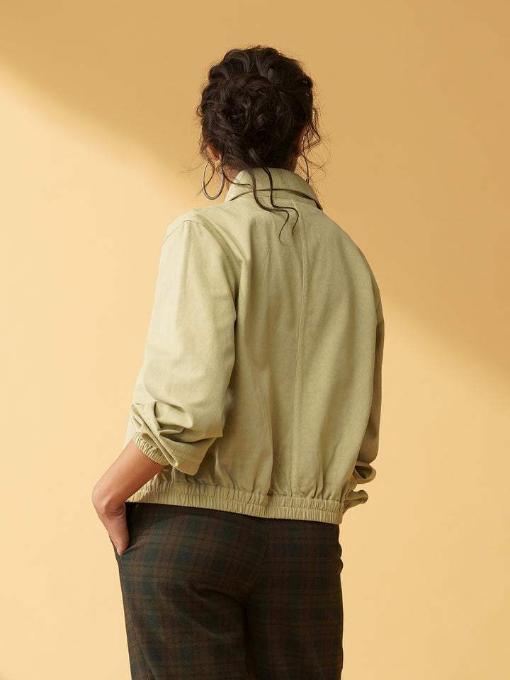 MIZUKI - Casual Cotton Twill Bomber Jacket