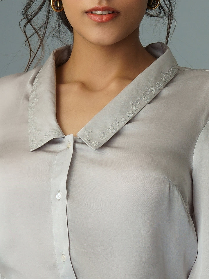 MAYOMI - Casual Viscose Satin Shirt