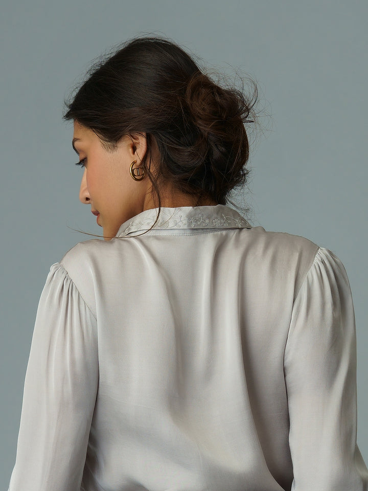 MAYOMI - Casual Viscose Satin Shirt