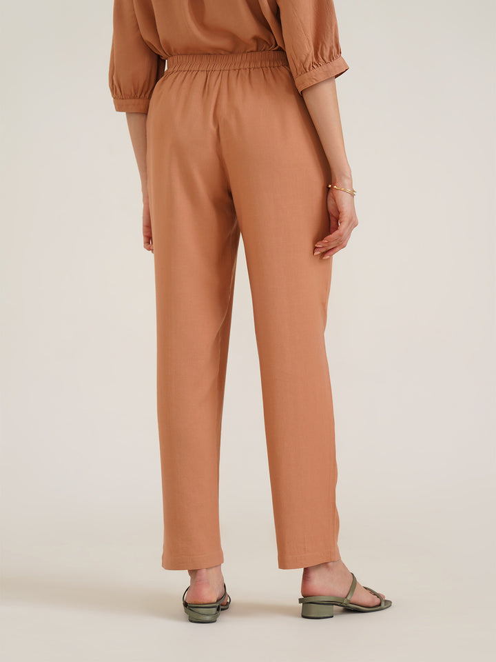 EVANIA - Stylish Viscose Linen Pants with Embroidery