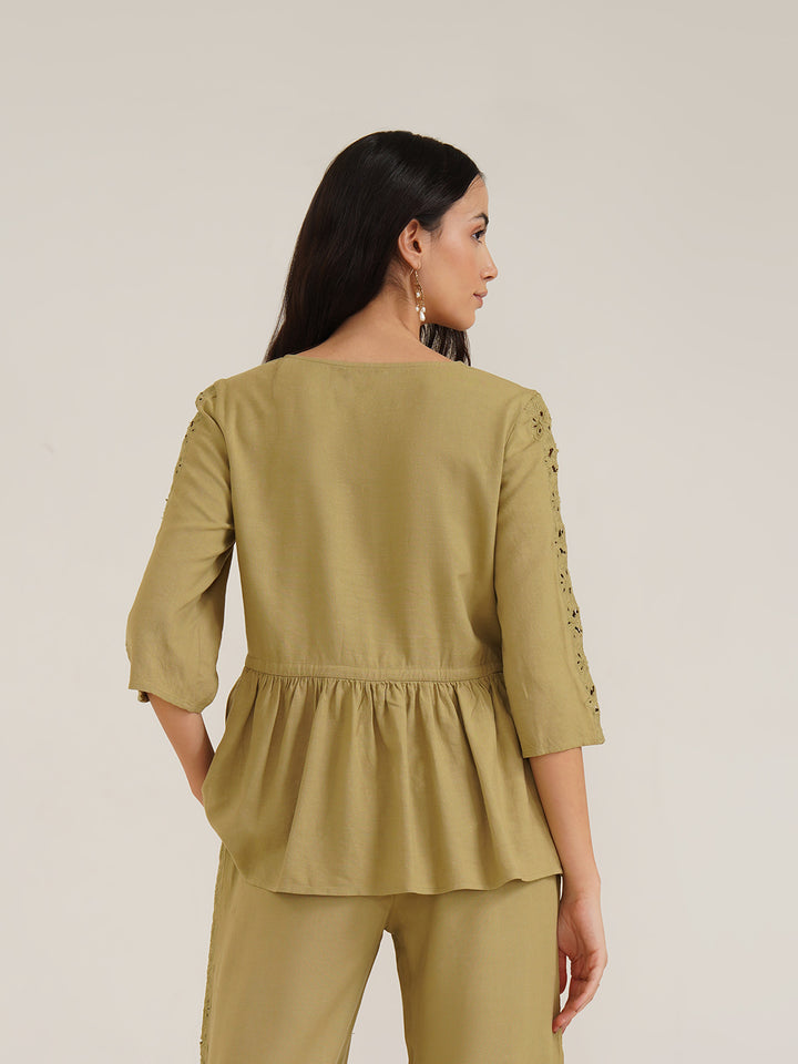 ARES – Linen Peplum Top