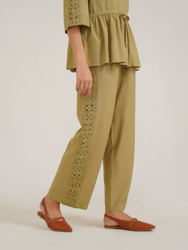 CHESSA - Viscose Linen Semi Formal Straight Pants