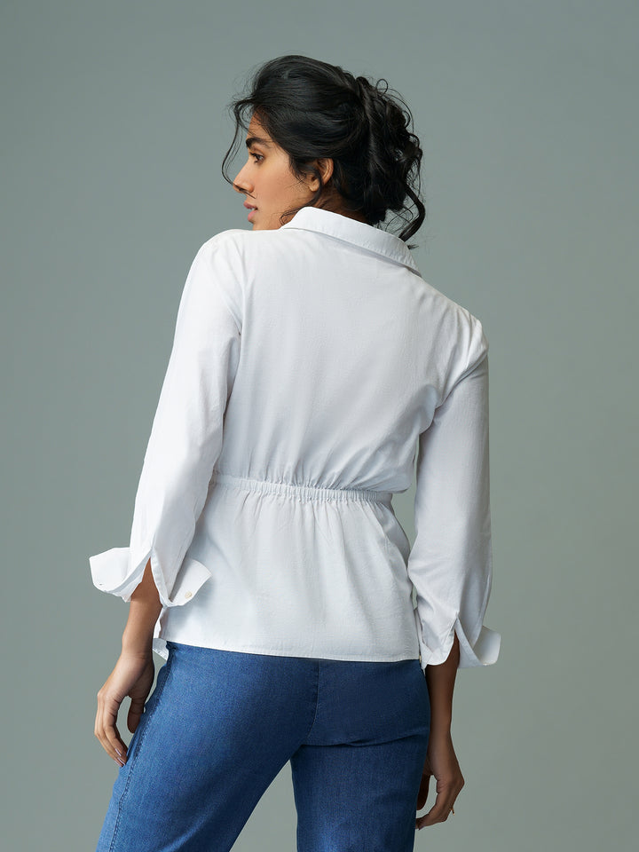 COSTA - Cotton Linen Asymmetrical Hem Shirt