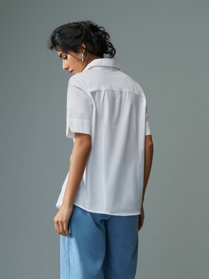 ARCHI - Casual Half Sleeve Organic Cotton Linen Shirt