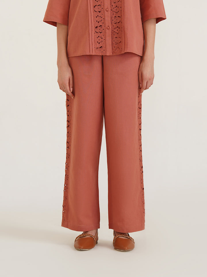 CHESSA - Viscose Linen Semi Formal Straight Pants