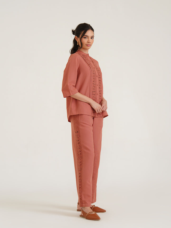 CHESSA - Viscose Linen Semi Formal Straight Pants