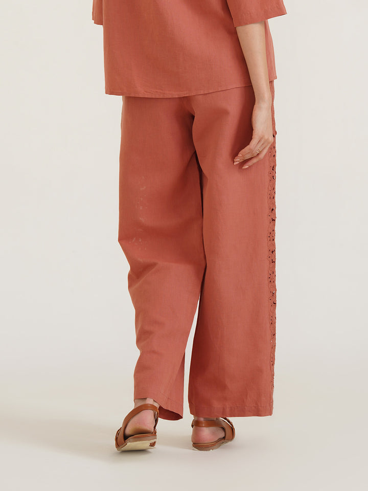 CHESSA - Viscose Linen Semi Formal Straight Pants