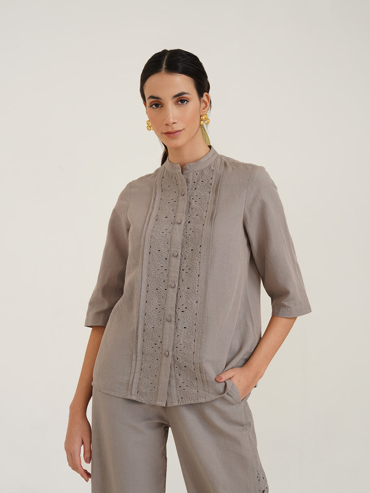 ARIEL – Embroidered Linen Shirt