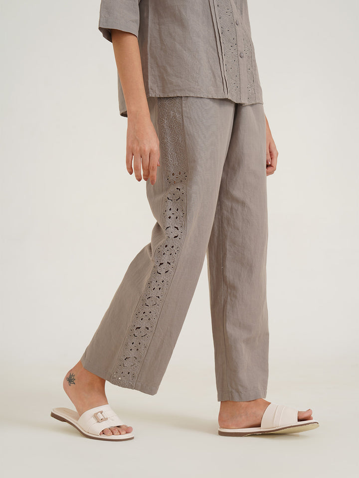 CHESSA - Viscose Linen Semi Formal Straight Pants