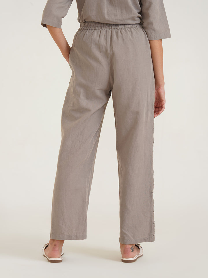 CHESSA - Viscose Linen Semi Formal Straight Pants