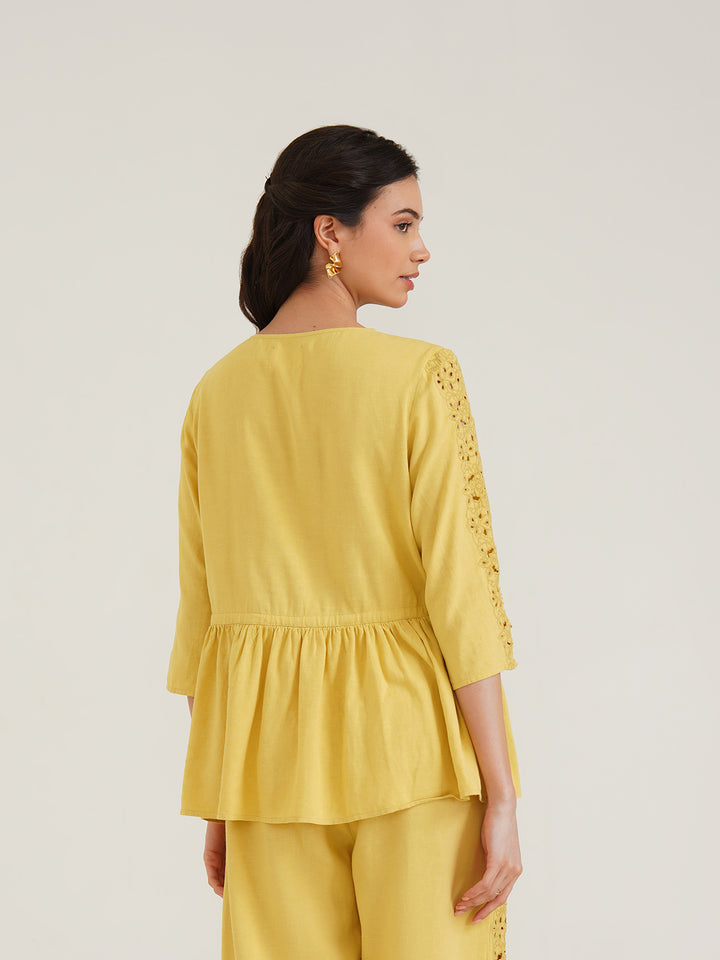 ARES – Linen Peplum Top