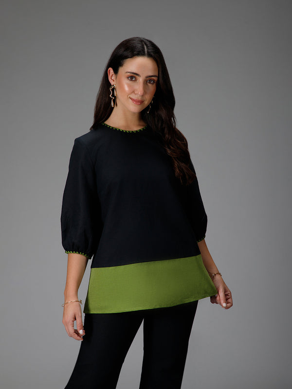VIRIDIAN - Cotton Linen Top