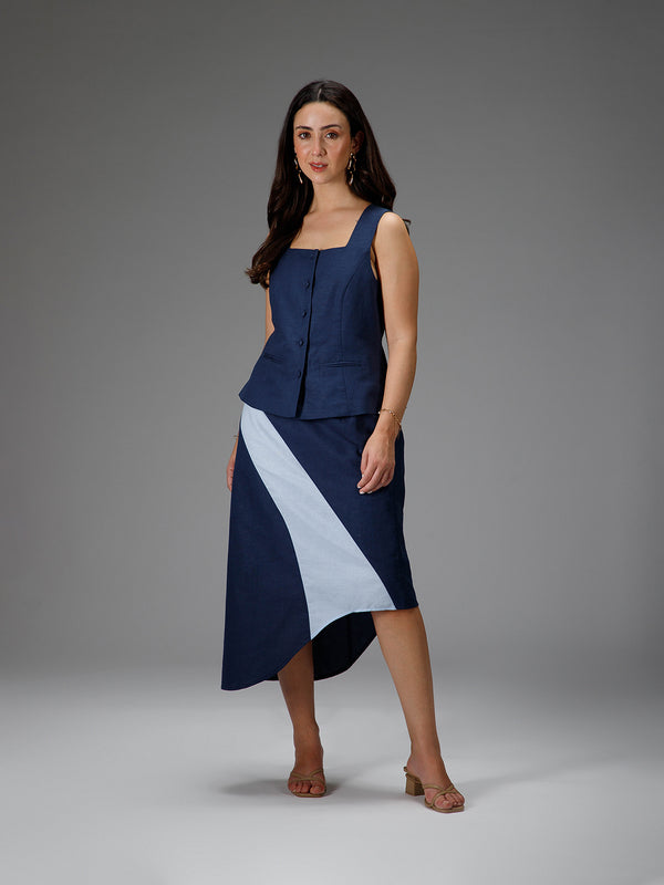 RIVIERA - Cotton-Linen Flowy Skirt